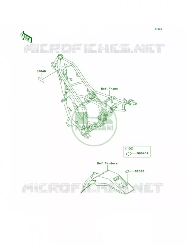 Labels Kawasaki MOTOS 200 2000 KDX200  KDX200-H6