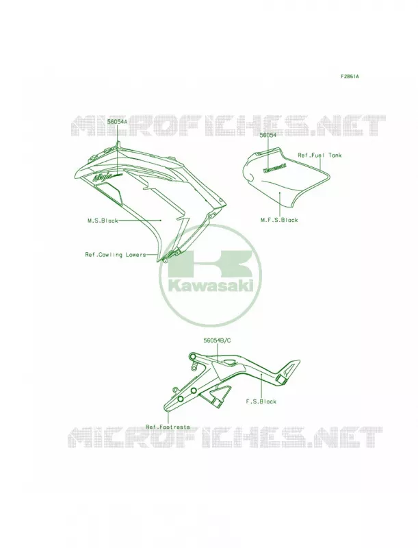 DecalsM.S.BlackECF Kawasaki MOTOS 650 2015 Ninja 650  EX650EFF