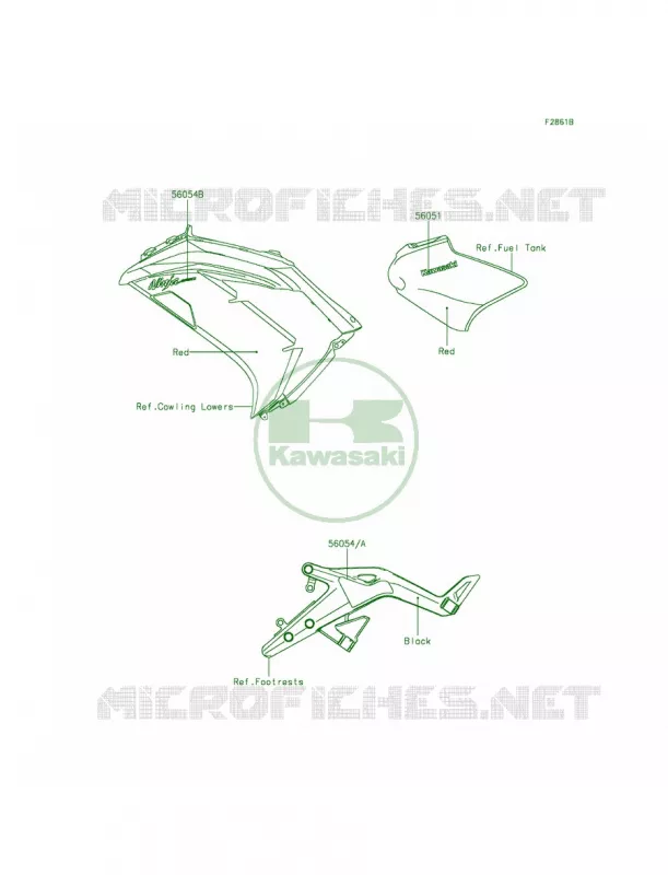 DecalsRedECFCAUS Kawasaki MOTOS 650 2015 Ninja 650  EX650EFF