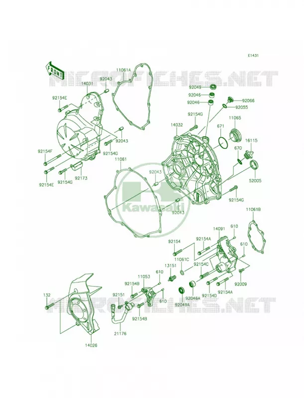 Engine Covers Kawasaki MOTOS 650 2015 Ninja 650  EX650EFF