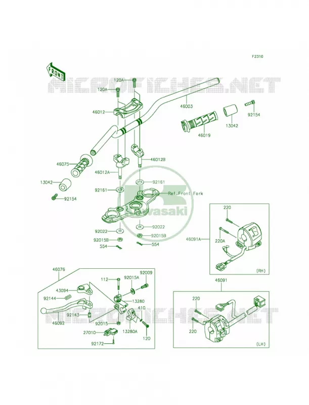 Handlebar Kawasaki MOTOS 650 2015 Ninja 650  EX650EFF