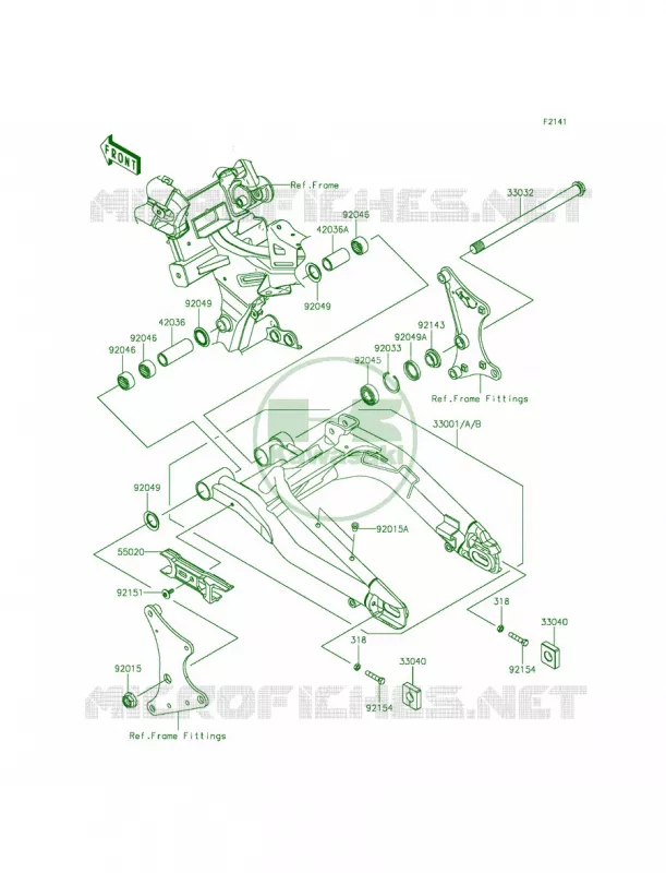 Swingarm Kawasaki MOTOS 650 2015 Ninja 650  EX650EFF