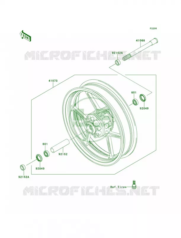 Front Hub Kawasaki MOTOS 650 2013 Versys  KLE650CDF