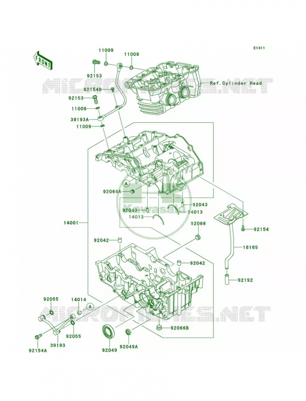 Crankcase Kawasaki MOTOS 300 2014 Ninja 300 ABS  EX300BEF