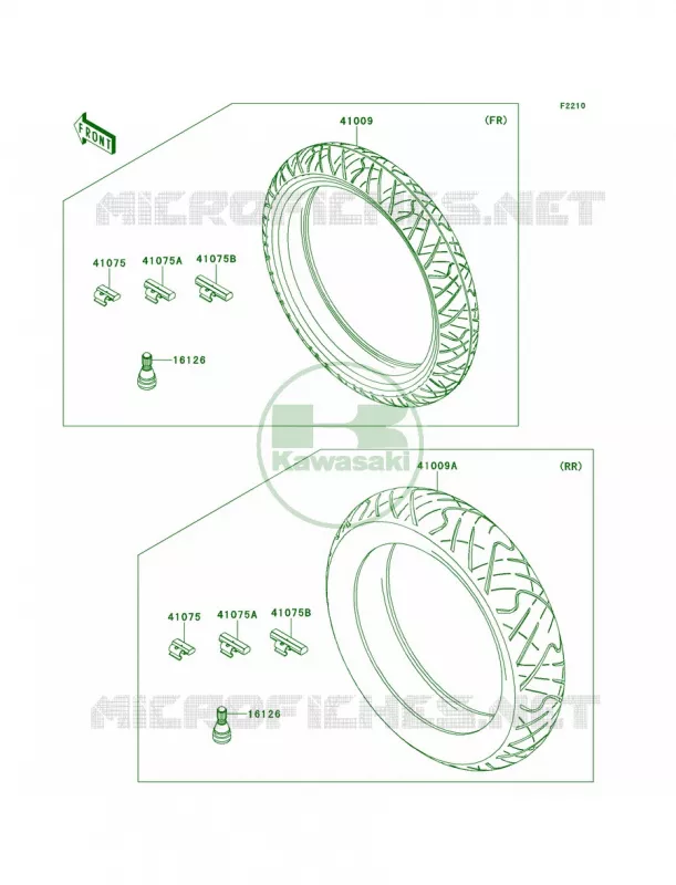Tires Kawasaki MOTOS 300 2014 Ninja 300 ABS  EX300BEF