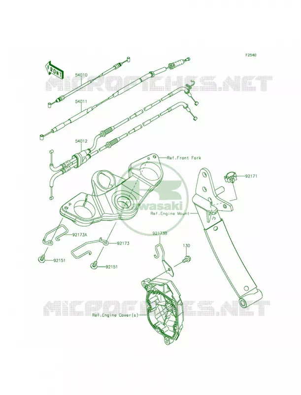 Cables Kawasaki MOTOS 1000 2014 Ninja 1000 ABS  ZX1000MEF