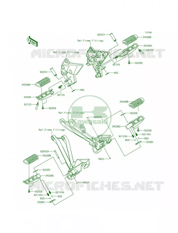 Footrests Kawasaki MOTOS 1000 2014 Ninja 1000 ABS  ZX1000MEF