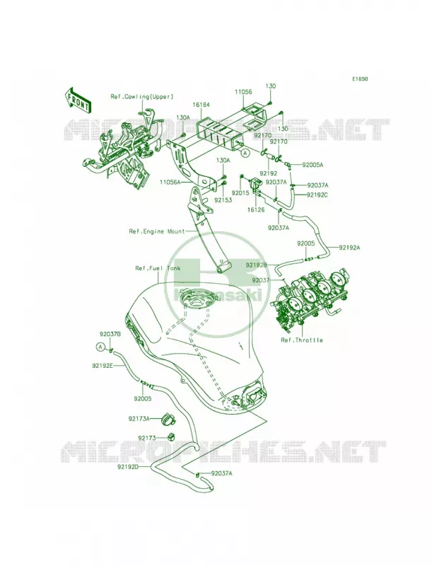 Fuel Evaporative SystemCA Kawasaki MOTOS 1000 2014 Ninja 1000 ABS  ZX1000MEF