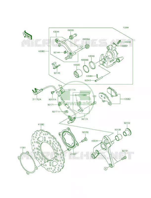 Rear Brake Kawasaki MOTOS 1000 2014 Ninja 1000 ABS  ZX1000MEF