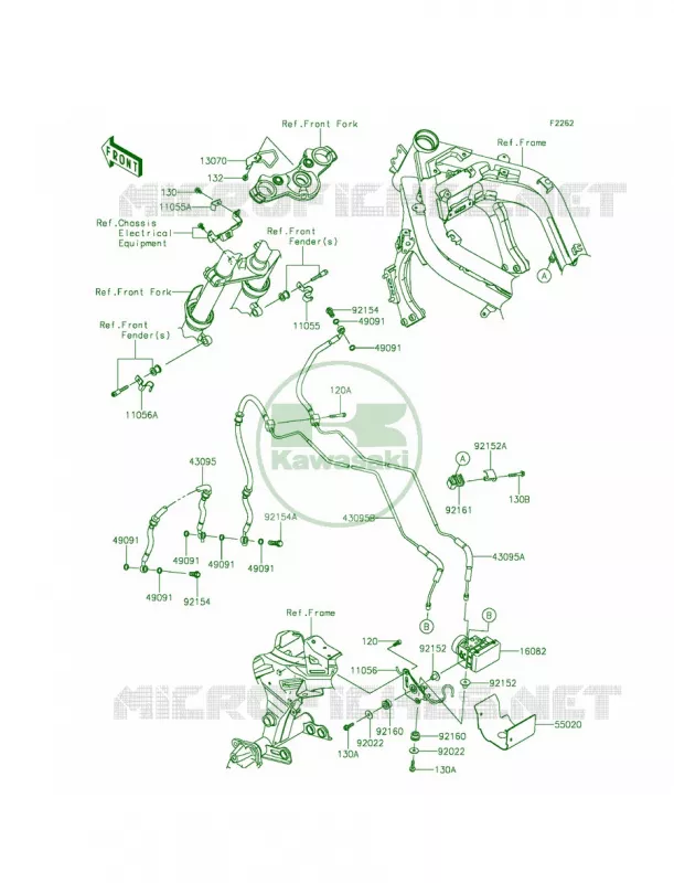 Brake Piping Kawasaki MOTOS 650 2014 Ninja 650 ABS  EX650FEF