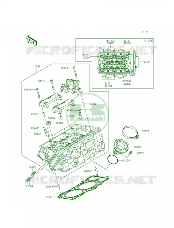 Cylinder Head Kawasaki MOTOS 650 2014 Ninja 650 ABS  EX650FEF