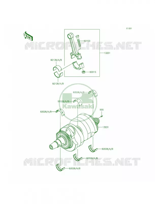 Crankshaft Kawasaki MOTOS 650 2014 Ninja 650  EX650EEF