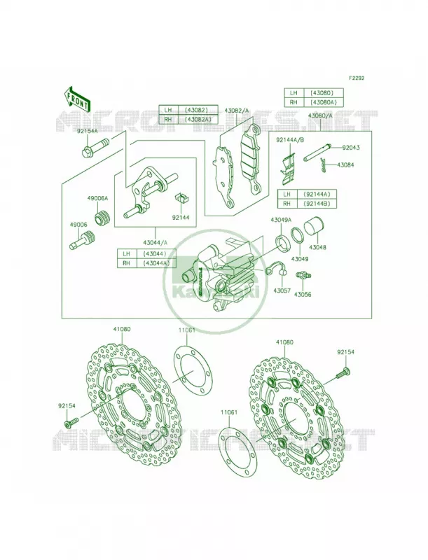 Front Brake Kawasaki MOTOS 650 2014 Ninja 650  EX650EEF