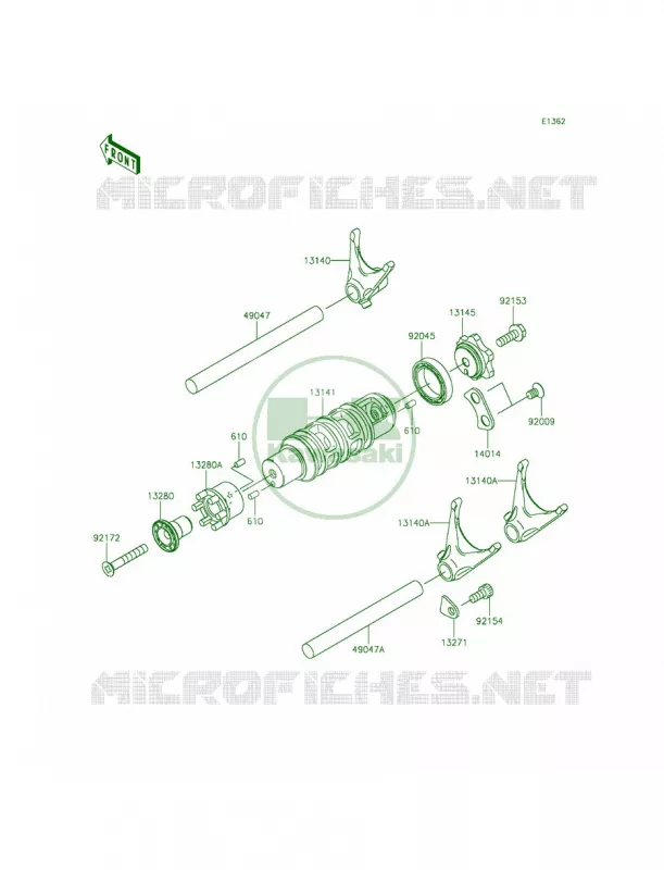 Gear Change DrumShift Forks Kawasaki MOTOS 650 2014 Ninja 650  EX650EEF