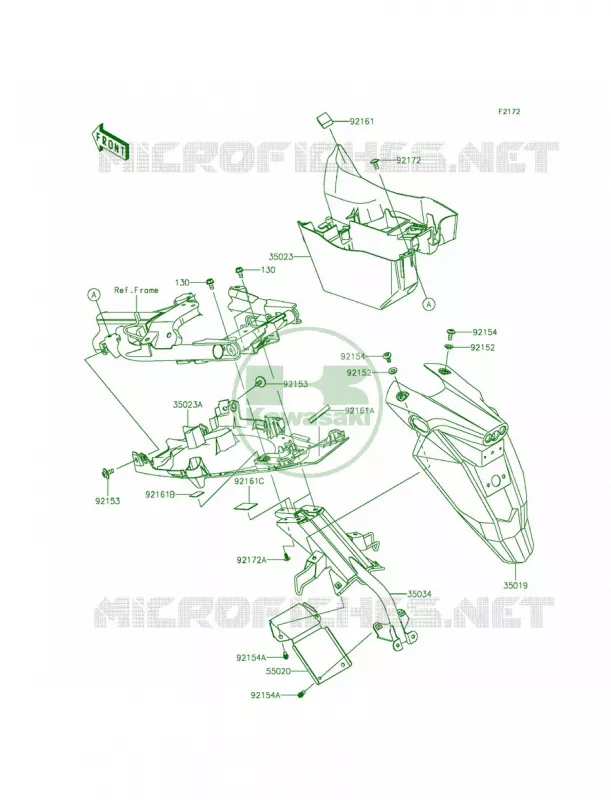 Rear Fenders Kawasaki MOTOS 650 2014 Ninja 650  EX650EEF