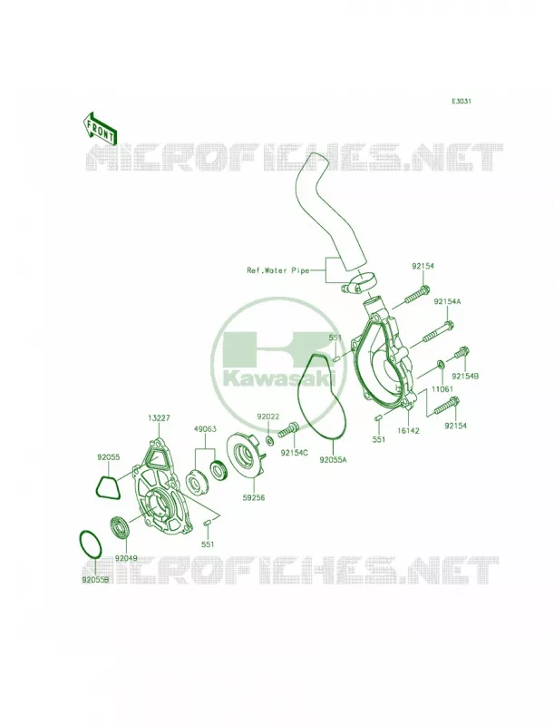 Water Pump Kawasaki MOTOS 650 2014 Ninja 650  EX650EEF