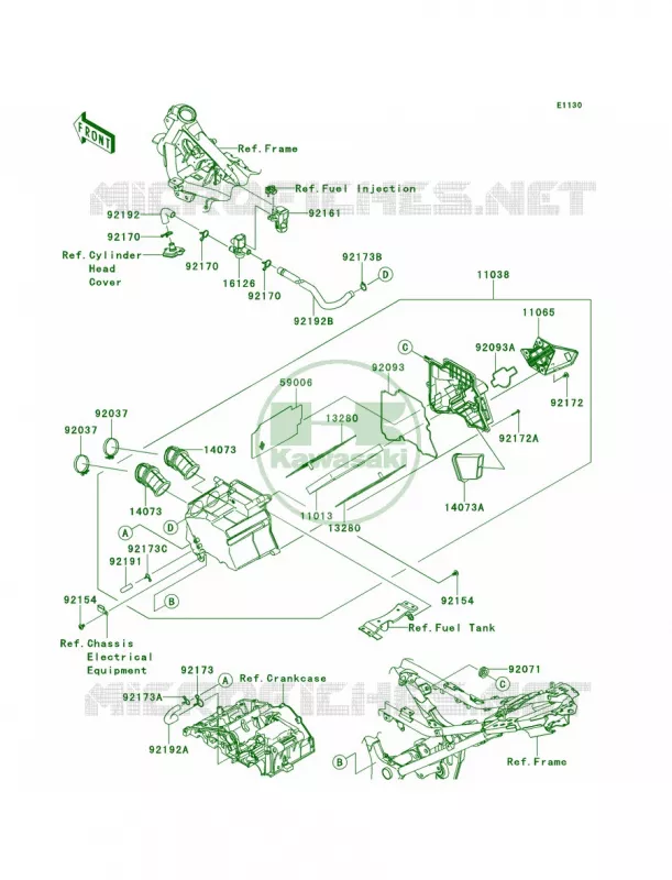 Air Cleaner Kawasaki MOTOS 300 2014 Ninja 300  EX300AES