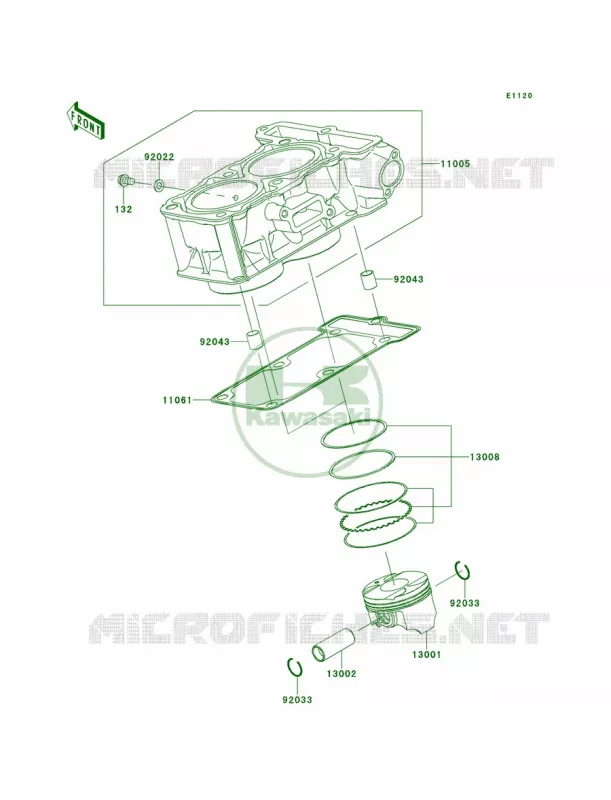CylinderPistons Kawasaki MOTOS 300 2014 Ninja 300  EX300AES