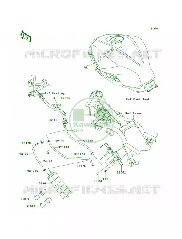 Fuel Evaporative SystemCA Kawasaki MOTOS 300 2014 Ninja 300  EX300AES