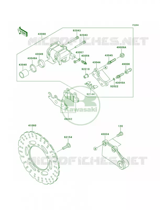 Rear Brake Kawasaki MOTOS 300 2014 Ninja 300  EX300AES