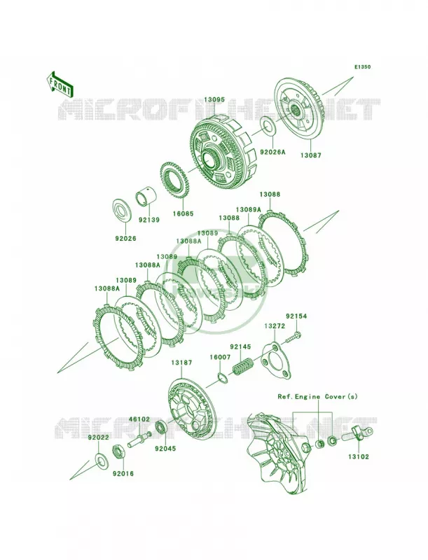 Clutch Kawasaki MOTOS 300 2014 Ninja 300  EX300AESA