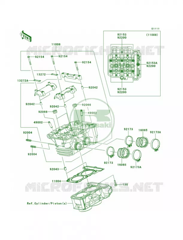 Cylinder Head Kawasaki MOTOS 300 2014 Ninja 300  EX300AESA