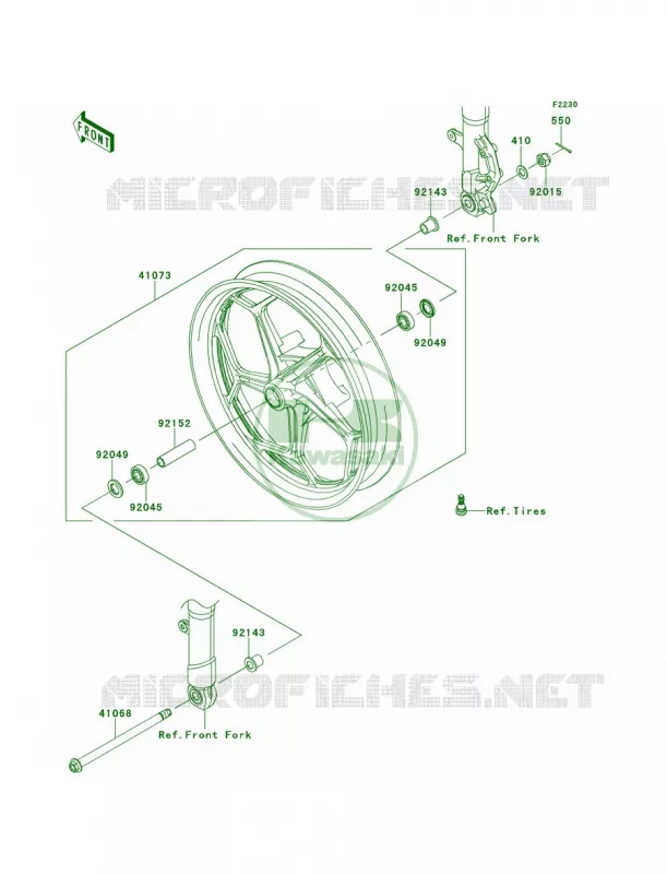 Front WheelAES Kawasaki MOTOS 300 2014 Ninja 300  EX300AESA
