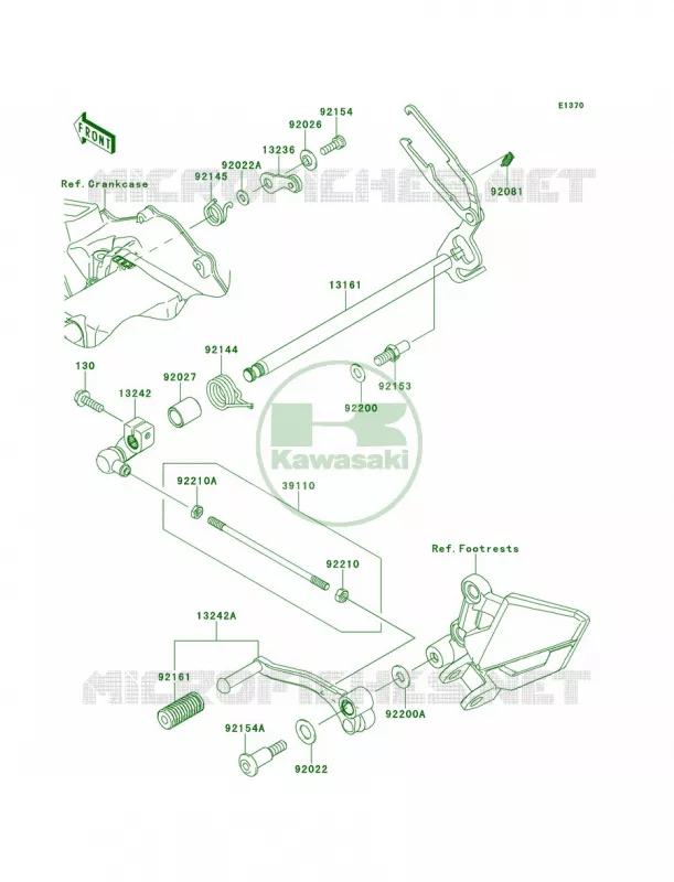 Gear Change Mechanism Kawasaki MOTOS 300 2014 Ninja 300  EX300AESA