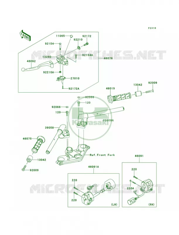 Handlebar Kawasaki MOTOS 300 2014 Ninja 300  EX300AESA