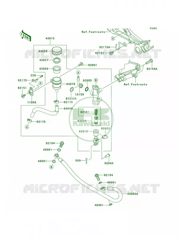 Rear Master Cylinder Kawasaki MOTOS 300 2014 Ninja 300  EX300AESA