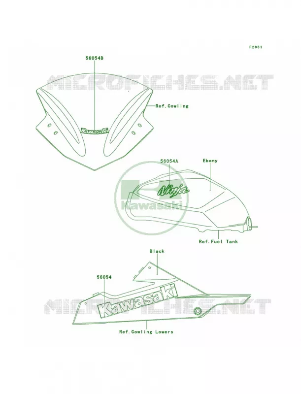 DecalsEbonyADF Kawasaki MOTOS 300 2014 Ninja 300 SE  EX300AEF