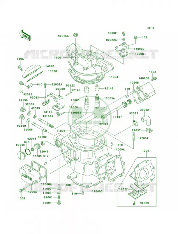 Cylinder HeadCylinder Kawasaki MOTOS 220 2000 KDX220R  KDX220-A7