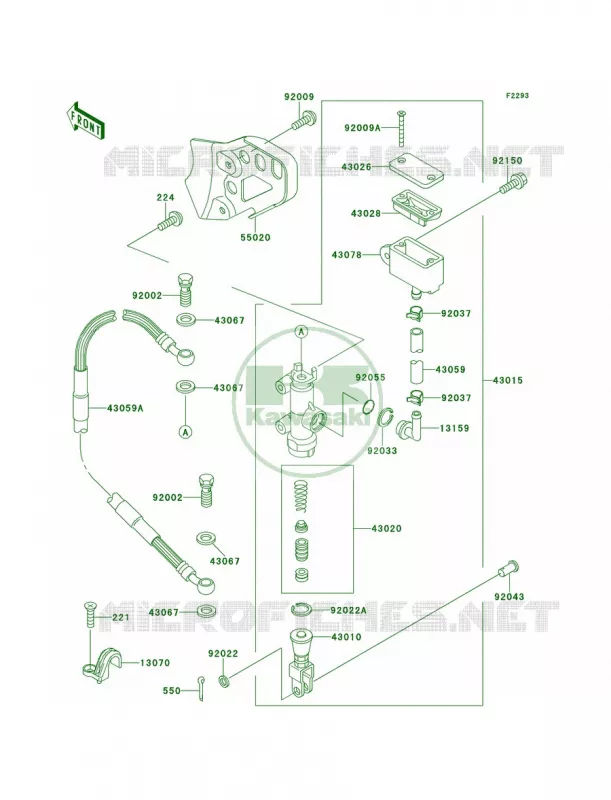 Rear Master Cylinder Kawasaki MOTOS 220 2000 KDX220R  KDX220-A7