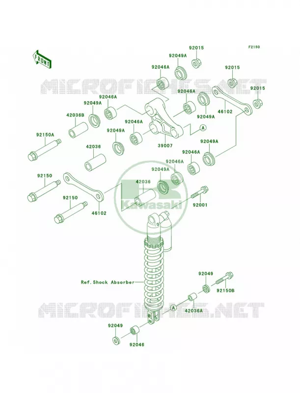 Rear Suspension Kawasaki MOTOS 220 2000 KDX220R  KDX220-A7