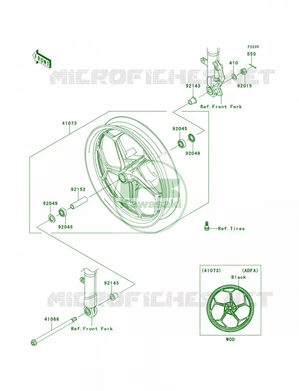 Front WheelADFAEFADFACN Kawasaki MOTOS 300 2014 Ninja 300 SE  EX300AEFA