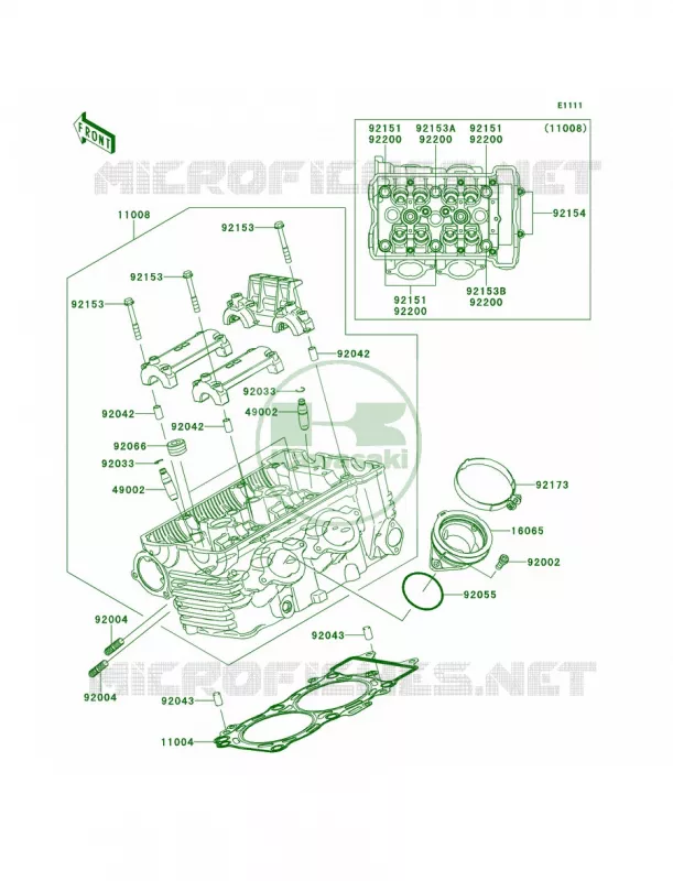 Cylinder Head Kawasaki MOTOS 650 2014 Versys ABS  KLE650DEF