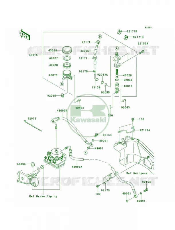 Rear Master Cylinder Kawasaki MOTOS 650 2014 Versys ABS  KLE650DEF