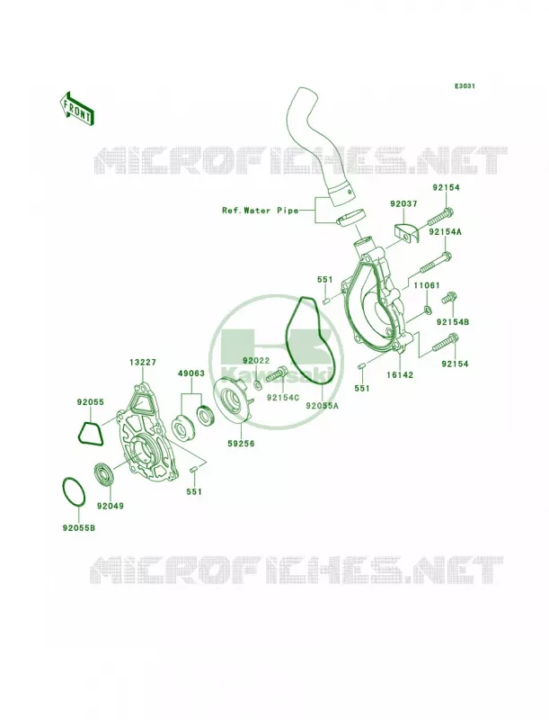 Water Pump Kawasaki MOTOS 650 2014 Versys ABS  KLE650DEF