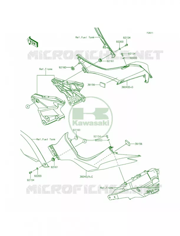 Side Covers Kawasaki MOTOS 1000 2014 Z1000 ABS  ZR1000GEF