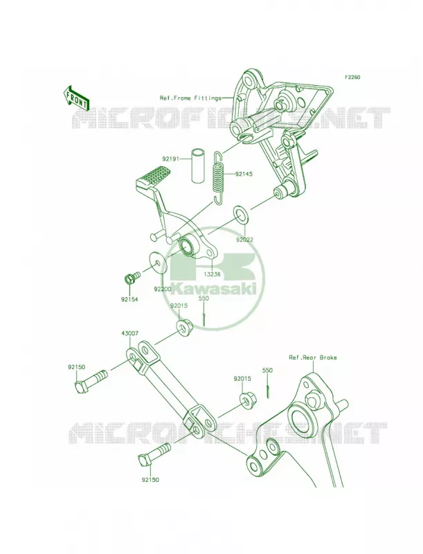 Brake PedalTorque Link Kawasaki MOTOS 1000 2014 Z1000 ABS  ZR1000GEFA