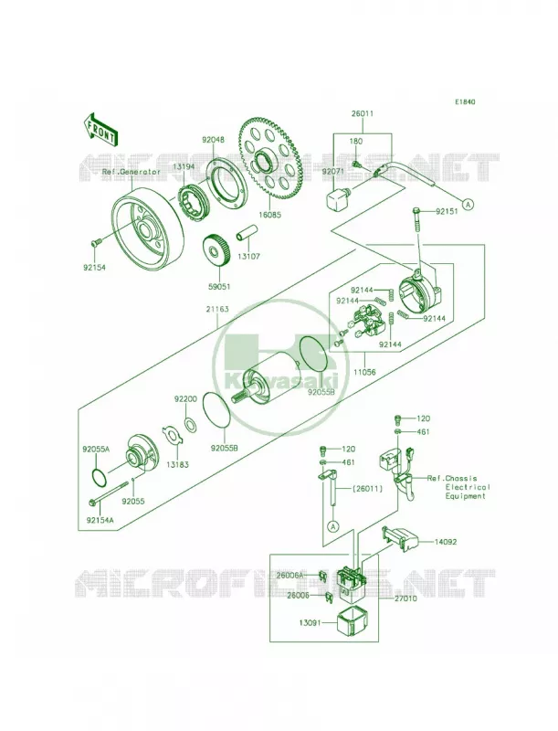 Starter Motor Kawasaki MOTOS 1000 2014 Z1000 ABS  ZR1000GEFA