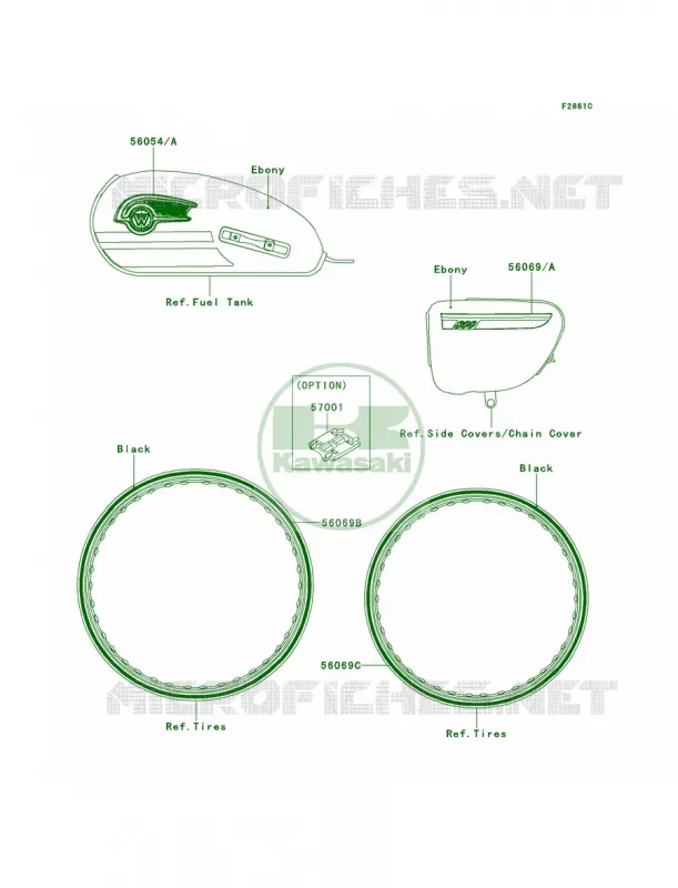 DecalsEbonyAEFA Kawasaki MOTOS 800 2014 W800  EJ800AEF
