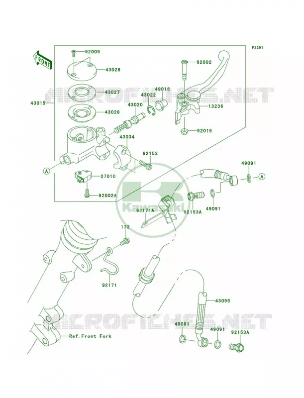 Front Master Cylinder Kawasaki MOTOS 800 2014 W800  EJ800AEFA