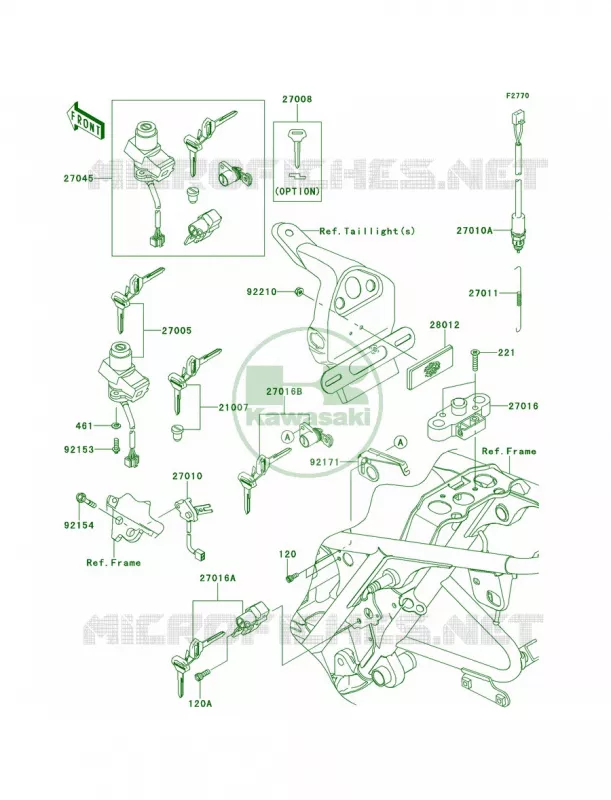 Ignition Switch Kawasaki MOTOS 800 2014 W800  EJ800AEFA