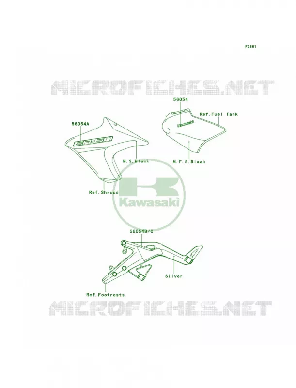 DecalsM.S.BlackECF Kawasaki MOTOS 650 2014 ER-6n  ER650EEF