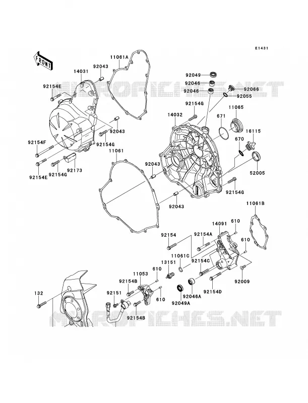 Engine Covers Kawasaki MOTOS 650 2014 ER-6n  ER650EEF