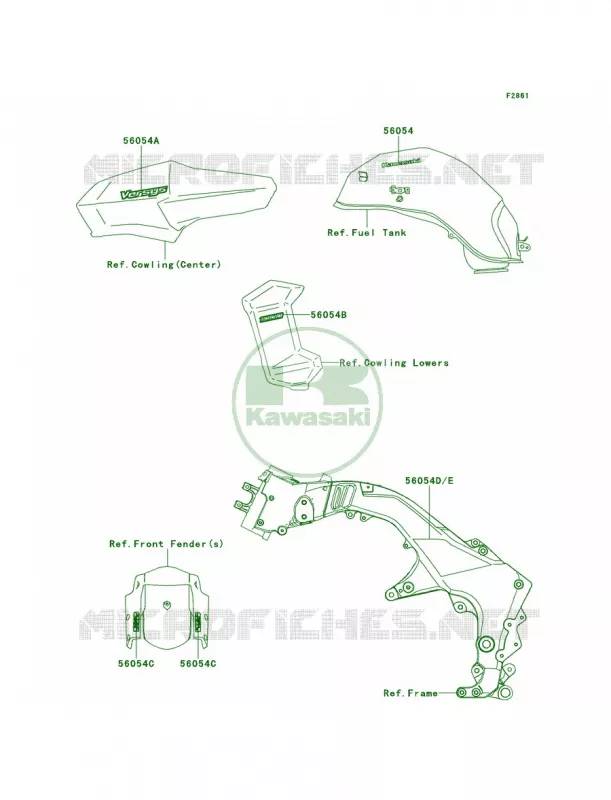 DecalsGrayWhiteACF Kawasaki MOTOS 100 2014 Versys 1000  KLZ1000AEF