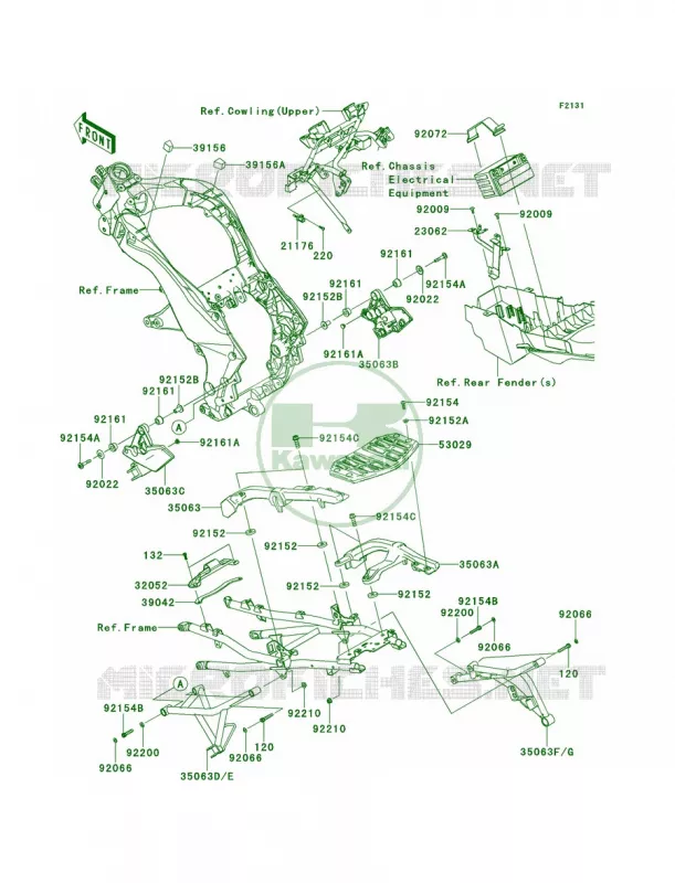 Frame Fittings Kawasaki MOTOS 100 2014 Versys 1000  KLZ1000AEF