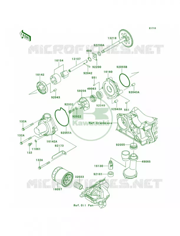 Oil Pump Kawasaki MOTOS 100 2014 Versys 1000  KLZ1000AEF