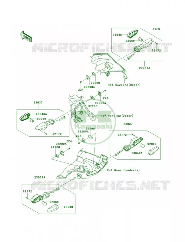 Turn Signals Kawasaki MOTOS 100 2014 Versys 1000  KLZ1000AEF